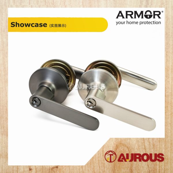 ARMOR ENTRANCE TUBULAR LEVER LOCK C/W 60-70MM LATCH BACKSET ATL-8200 (SN/MG) - Image 2