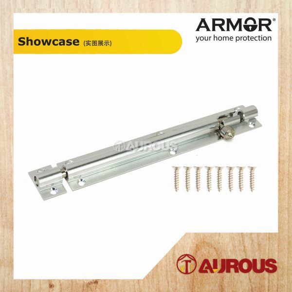 ARMOR ALUMINIUM SLIDE LATCH BARREL BOLT SECURITY DOOR LOCK ADB-1000 SERIES ( SN / AC / MB ) - Image 10