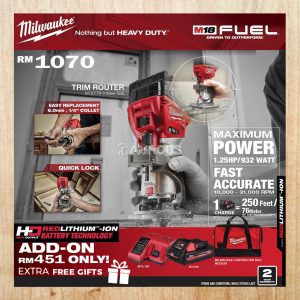 MILWAUKEE M18 FUEL COMPACT TRIM ROUTER (M18 FTR-0 / M18 FTR-301B)