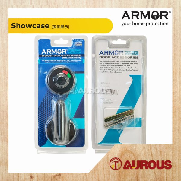 ARMOR STAINLESS STEEL SUS304 TOILET INDICATOR BOLT FITTING ROOM LATCH (ADB-80/MB) - Image 4