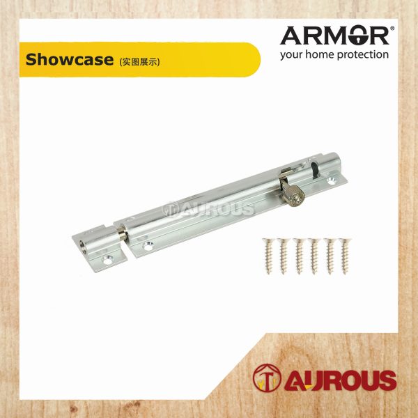 ARMOR ALUMINIUM SLIDE LATCH BARREL BOLT SECURITY DOOR LOCK ADB-1000 SERIES ( SN / AC / MB ) - Image 9