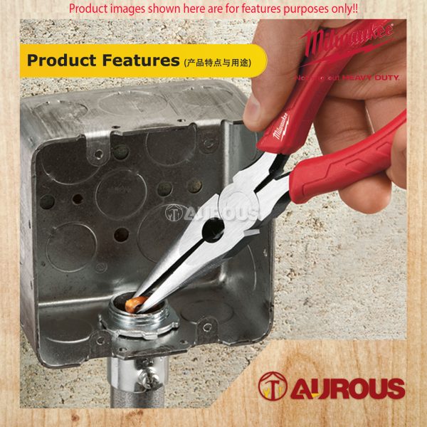 MILWAUKEE 203MM (8") LONG NOSE PLIERS 48-22-6101 - Image 6