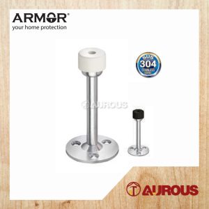 ARMOR STAINLESS STEEL SUS304 DOOR STOPPER WITH RUBBER BUMPER (ADS-711B/SS , ADS-711W/SS)