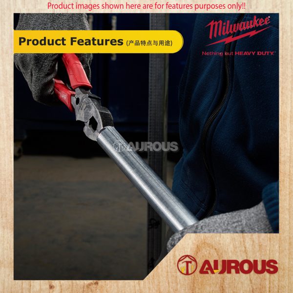 MILWAUKEE 228MM (9") HIGH LEVERAGE LINEMAN'S PLIERS WITH CRIMPER 48-22-6100 - Image 7