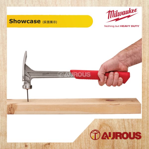 MILWAUKEE 17 OZ MILLED FACE FRAMING HAMMER CLAW HAMMER 48-22-9016 - Image 4