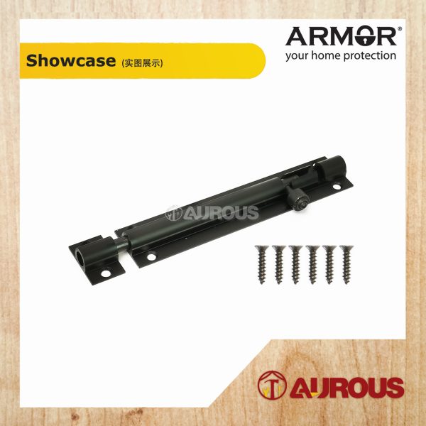 ARMOR ALUMINIUM SLIDE LATCH BARREL BOLT SECURITY DOOR LOCK ADB-1000 SERIES ( SN / AC / MB ) - Image 15