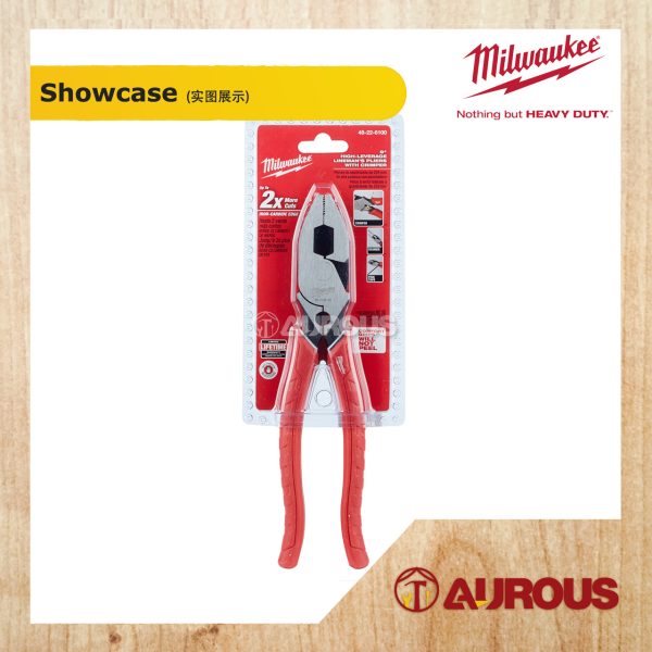 MILWAUKEE 228MM (9") HIGH LEVERAGE LINEMAN'S PLIERS WITH CRIMPER 48-22-6100 - Image 2