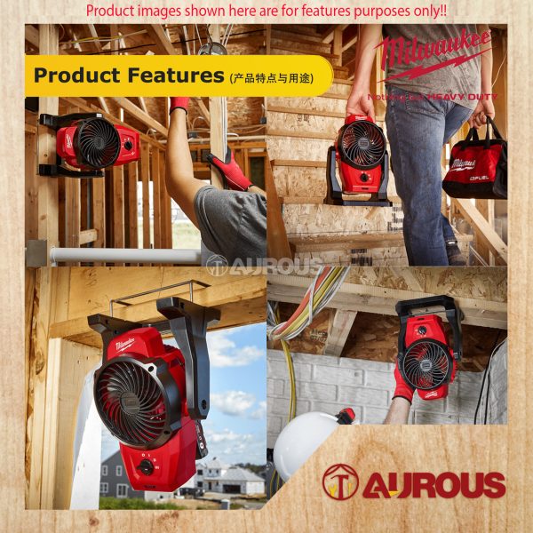 MILWAUKEE M12 CORDLESS MOUNTING AIR FAN M12 AF-0 (BARE TOOL) - Image 8