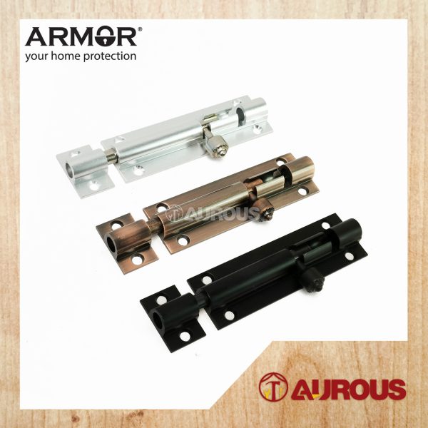 ARMOR ALUMINIUM SLIDE LATCH BARREL BOLT SECURITY DOOR LOCK ADB-1000 SERIES ( SN / AC / MB )
