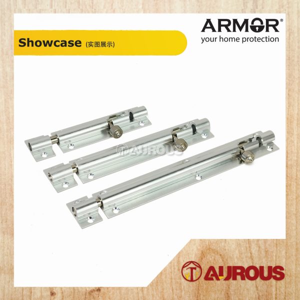ARMOR ALUMINIUM SLIDE LATCH BARREL BOLT SECURITY DOOR LOCK ADB-1000 SERIES ( SN / AC / MB ) - Image 3
