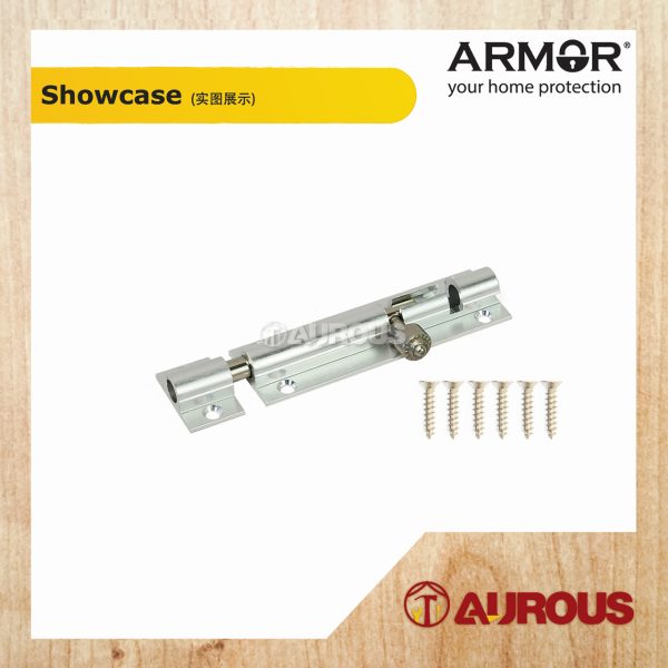 ARMOR ALUMINIUM SLIDE LATCH BARREL BOLT SECURITY DOOR LOCK ADB-1000 SERIES ( SN / AC / MB ) - Image 8