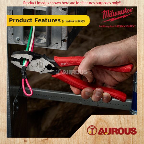 MILWAUKEE 228MM (9") HIGH LEVERAGE LINEMAN'S PLIERS WITH CRIMPER 48-22-6100 - Image 6