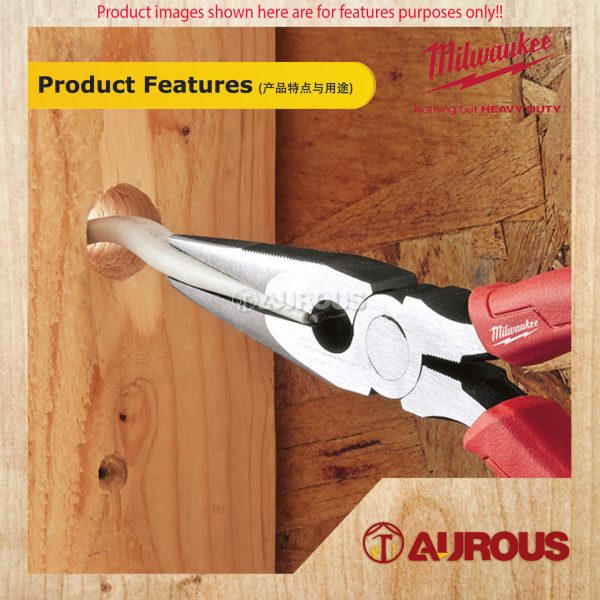 MILWAUKEE 203MM (8") LONG NOSE PLIERS 48-22-6101 - Image 7
