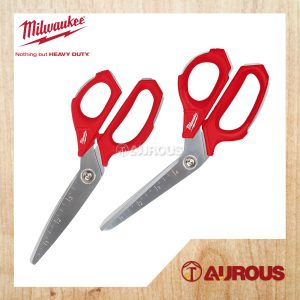 MILWAUKEE ALL METAL HANDLE JOBSITE STRAIGHT & OFFSET SCISSORS (48-22-4046 / 48-22-4047)