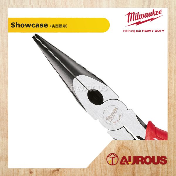 MILWAUKEE 203MM (8") LONG NOSE PLIERS 48-22-6101 - Image 2
