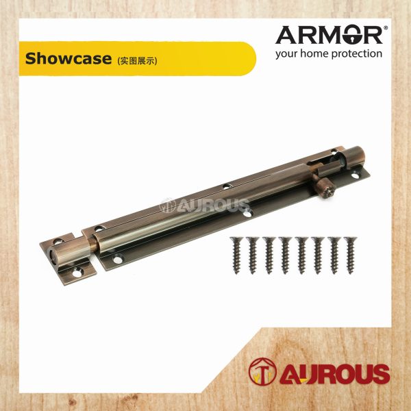 ARMOR ALUMINIUM SLIDE LATCH BARREL BOLT SECURITY DOOR LOCK ADB-1000 SERIES ( SN / AC / MB ) - Image 13
