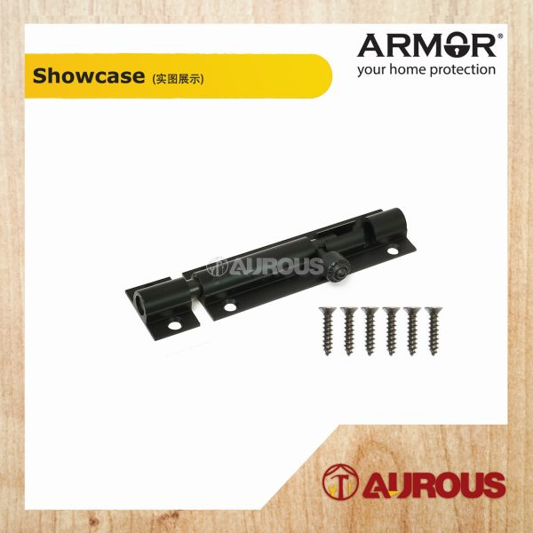 ARMOR ALUMINIUM SLIDE LATCH BARREL BOLT SECURITY DOOR LOCK ADB-1000 SERIES ( SN / AC / MB ) - Image 14