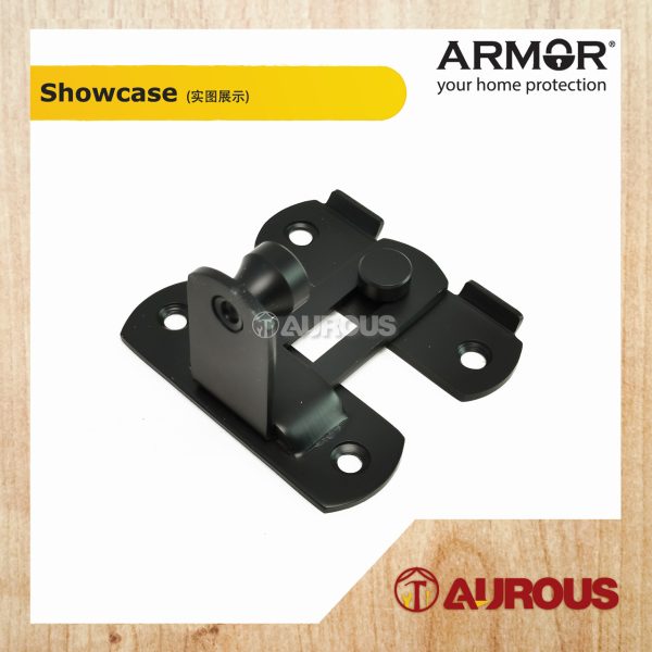 ARMOR STAINLESS STEEL SUS304 SWING BOLT 90 DEGREE SLIDING BORN DOOR LATCH AND CATCHES (ADB-010/MB) - Image 2