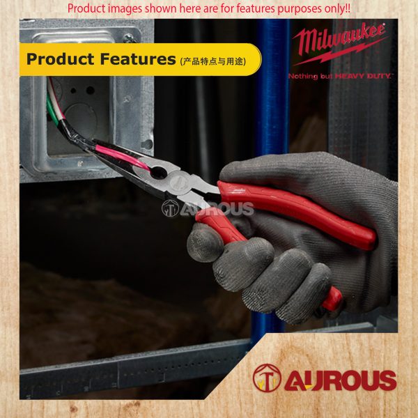 MILWAUKEE 203MM (8") LONG NOSE PLIERS 48-22-6101 - Image 5
