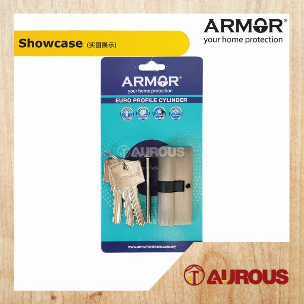 ARMOR EURO PROFILE SOLID BRASS DOUBLE KEY CYLINDER APC-AD60/70MM (SN/MB) - Image 5