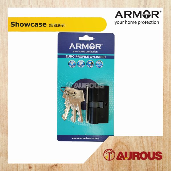 ARMOR EURO PROFILE SOLID BRASS DOUBLE KEY CYLINDER APC-AD60/70MM (SN/MB) - Image 6
