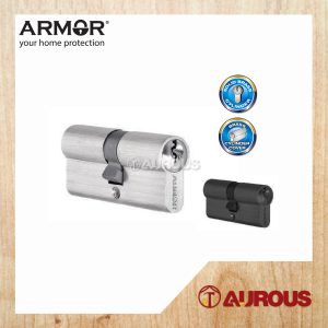ARMOR EURO PROFILE SOLID BRASS DOUBLE KEY CYLINDER APC-AD60/70MM (SN/MB)