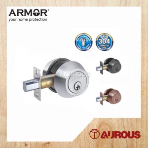 ARMOR STAINLESS STEEL SUS304 60-70MM DOUBLE KEY DEADBOLT LOCK ADL-102 (SN/AC/MG)