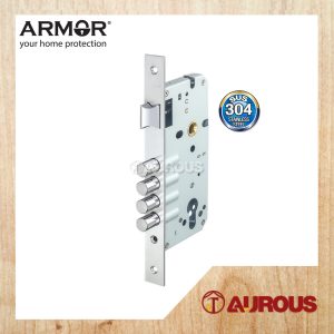 ARMOR STAINLESS STEEL MORTISE SASH HOOK LOCK WITH 4 BOLTS (AML-A8550/SL/SS 50 x 85 , AML-A8560/SL/SS 60 x 85)