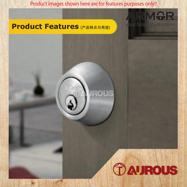 ARMOR STAINLESS STEEL SUS304 60-70MM THUMBTURN & KEY DEADBOLT LOCK ADL-101 (SN/AC/MG/MB) - Image 8