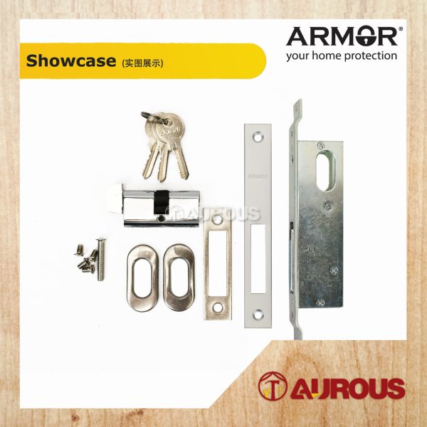 ARMOR STAINLESS STEEL DEAD LOCK SET WITH PROFILE CYLINDER ADL-41054 (SINGLE / DOUBLE) - Image 3