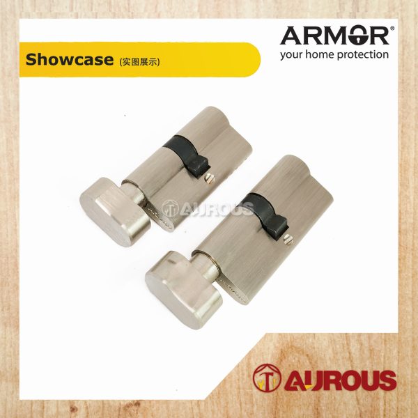 ARMOR SOLID BRASS SINGLE KEY & THUMBTURN CYLINDER SN FINISHING (APC-AS60MM / APC-AS70MM) - Image 2