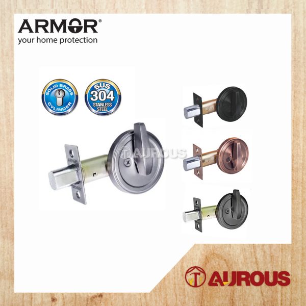 ARMOR STAINLESS STEEL SUS304 60-70MM ONE SIDED THUMBTURN DEADBOLT LOCK ADL-103 (SN/AC/MG/MB)