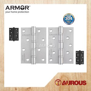 ARMOR STAINLESS STEEL SUS304 DOOR HINGE WITH 4 BALL BEARING (ADH-S41-4BB , ADH-S52-4BB) (SS/MB) 3PCS/PAIR
