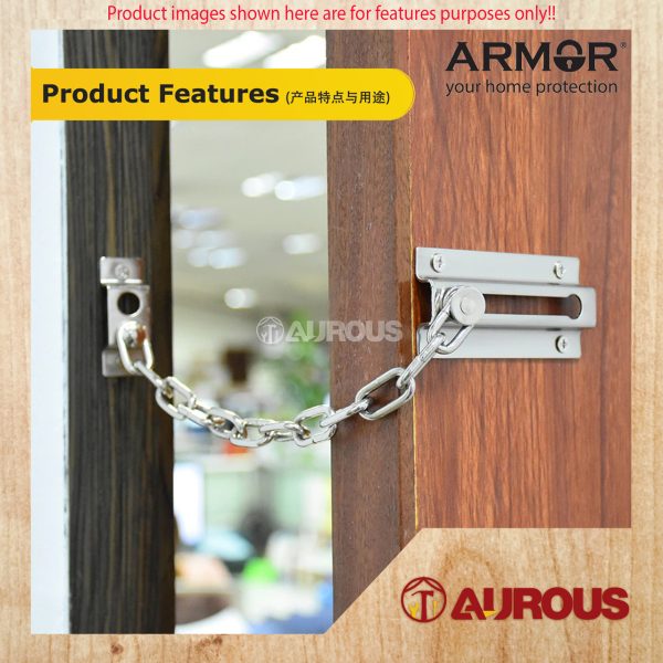 ARMOR STEEL DOOR CHAIN SECURITY DOOR LOCK ADG-006 (SN / AC) - Image 5