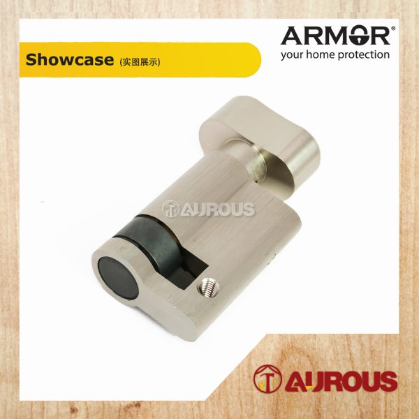 ARMOR EURO PROFILE 45MM SOLID BRASS ONE SIDED THUMBTURN CYLINDER (APC-AT45MM/SN/VP) - Image 3