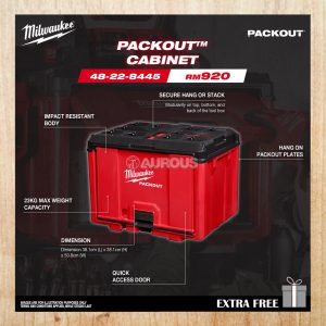 MILWAUKEE PACKOUT LARGE STORAGE CABINET 48-22-8445 (MAX CAPACITY: 22.7KG)