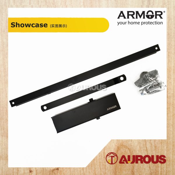 ARMOR DOOR CLOSER WITH SLIDE ARM EN3 C/W HOLD OPEN ADC-900/SA/EN3 (SILVER/MATT BLACK) - Image 3