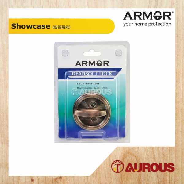 ARMOR STAINLESS STEEL SUS304 60-70MM ONE SIDED THUMBTURN DEADBOLT LOCK ADL-103 (SN/AC/MG/MB) - Image 4