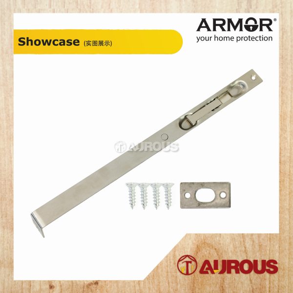ARMOR STAINLESS STEEL SUS304 LEVEL STYLE FLUSH BOLT ADB-3000 SERIES ( (6'') ADB-3106/SS (12'') ADB-3112/SS ) - Image 4