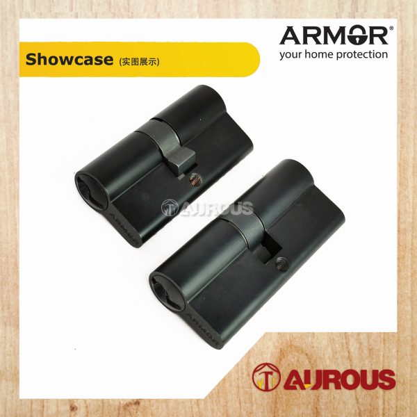 ARMOR EURO PROFILE SOLID BRASS DOUBLE KEY CYLINDER APC-AD60/70MM (SN/MB) - Image 3