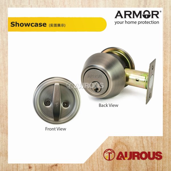 ARMOR STAINLESS STEEL SUS304 60-70MM THUMBTURN & KEY DEADBOLT LOCK ADL-101 (SN/AC/MG/MB) - Image 4
