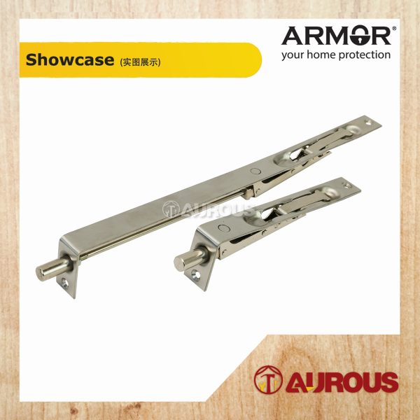 ARMOR STAINLESS STEEL SUS304 LEVEL STYLE FLUSH BOLT ADB-3000 SERIES ( (6'') ADB-3106/SS (12'') ADB-3112/SS ) - Image 2
