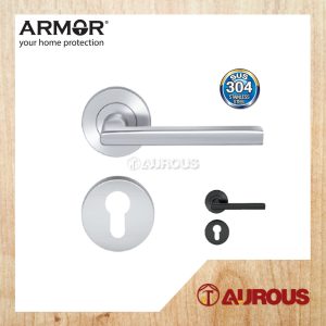 ARMOR STAINLESS STEEL SUS304 DOOR LEVER HOLLOW HANDLE ALH-6002 (SN / MATT BLACK)