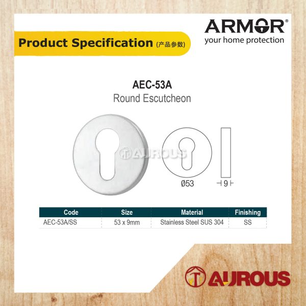 ARMOR STAINLESS STEEL SUS304 9MM MAGNETIC ROUND DOOR ESCUTCHEON CAP (AEC-53A/SS) - Image 6