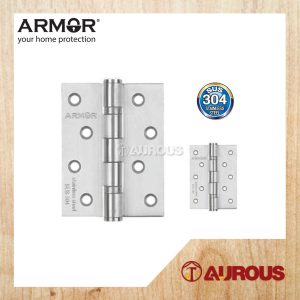 ARMOR STAINLESS STEEL SUS304 DOOR HINGE WITH 2 BALL BEARING (ADH-S40-2BB/SS 4"x3"x2MM / ADH-S53-2BB/SS 5"x3.5"x2.5MM) 2PCS/PAIR