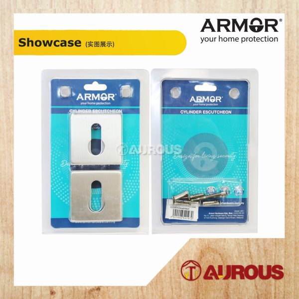ARMOR STAINLESS STEEL SUS304 9MM MAGNETIC SQUARE DOOR ESCUTCHEON CAP (AEC-23A/SS) - Image 5