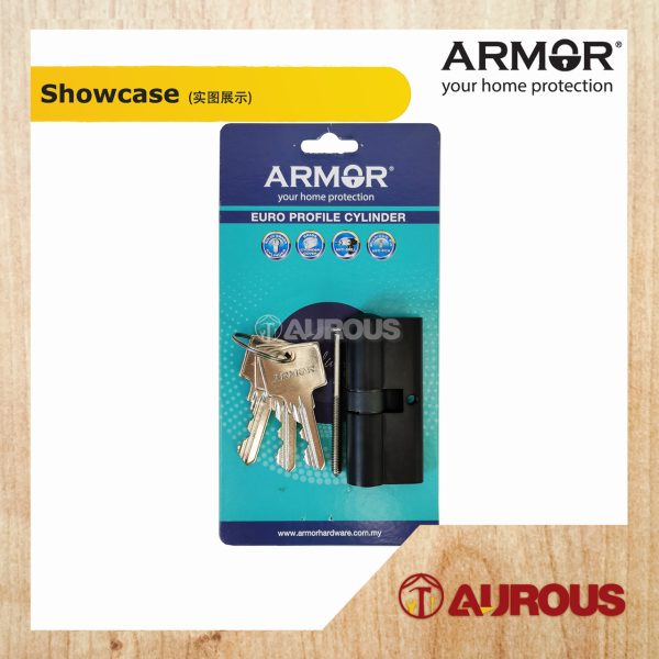 ARMOR EURO PROFILE SOLID BRASS DOUBLE KEY CYLINDER APC-AD60/70MM (SN/MB) - Image 7