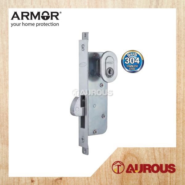 ARMOR STAINLESS STEEL HOOK LOCK SET WITH PROFILE CYLINDER ADL-41055 (SINGLE / DOUBLE)