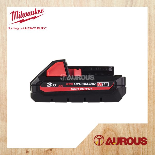 MILWAUKEE HIGH OUTPUT 3.0 Ah M18 RED LITHIUM-ION BATTERY M18 HB3 ASIA - Image 2