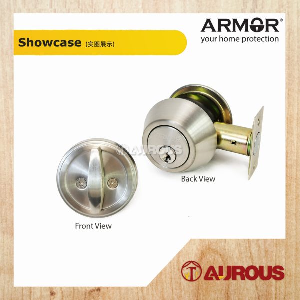 ARMOR STAINLESS STEEL SUS304 60-70MM THUMBTURN & KEY DEADBOLT LOCK ADL-101 (SN/AC/MG/MB) - Image 2